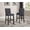 Grey, variant on Porth Fabric Kitchen 28.25 Counter Height Stools Set of 2 Yellow Polyester Upholstered with Footrests for Kitchen Island