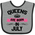 thumbnail image 3 of Inktastic Queens Are Born in July Boys or Girls Baby Bib, 3 of 4