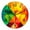 W4, variant on Non-Ticking Silent Wall Clocks Battery Operated Personalized Decor Clock for Bathroom,Office-Colorful Wavy Pattern With Rainbow Of Colors（14inch）