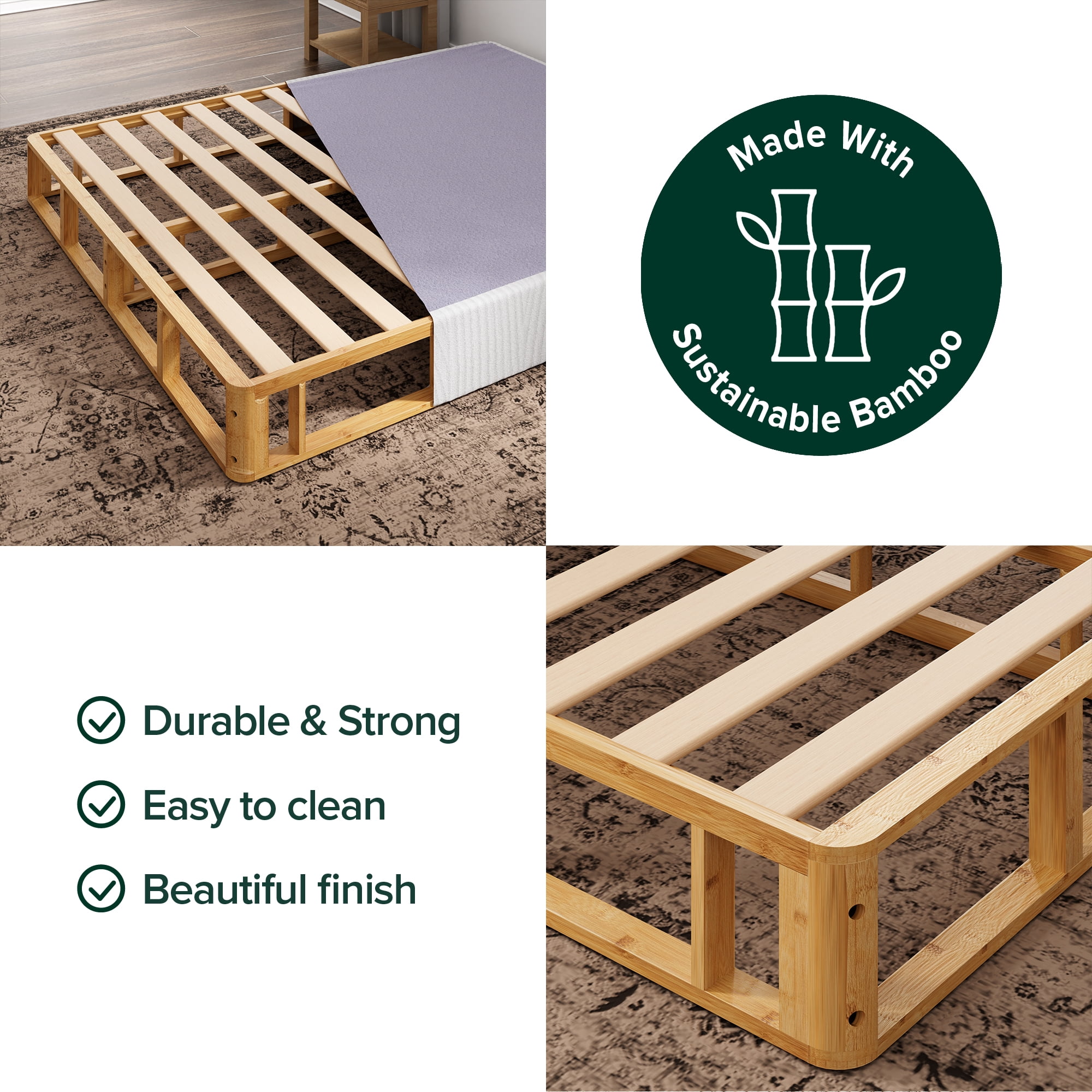 Zinus Jacob 8" Bamboo Box Spring Mattress Foundation, Queen