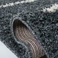 thumbnail image 6 of SAFAVIEH Venus Anuki Striped Shag Runner Rug, Dark Grey/Ivory, 2'2" x 10', 6 of 9