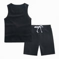 thumbnail image 2 of HCNTES Boys Athletic Shorts and Performance T-Shirt Crew Neck Clothes Set Spring Summer Kids Outfit Children's World Cup Clothing 5T 6T 7T 8T 9T 10T 11T 12T(H03-Black,6-7 Years), 2 of 6