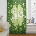 thumbnail image 6 of St. Patrick's Day Sheer Curtains 54 Inches Long, Spring Lucky Shamrock Green Polka Dots Light Filering Curtains, Breathable Simi Curtain Privacy Drapes for Kitchen Bathroom Nursery Window Treatment, 6 of 9
