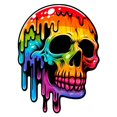 thumbnail image 2 of CafePress - Vibrant Multicolor Skull - 2.25" Round Magnet, Refrigerator Magnet, Button Magnet Style, 2 of 4