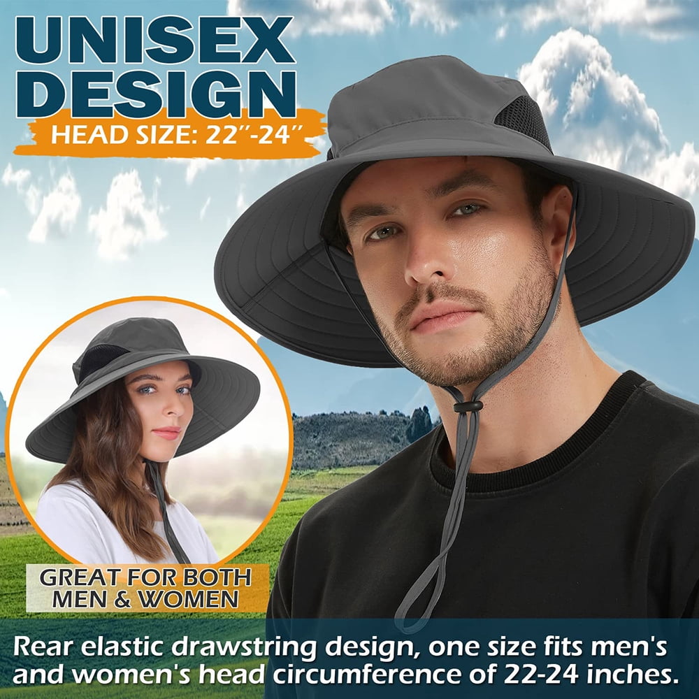Mens Womens Wide Brim Hat Waterproof Wide Brim Sun Hat UV  display picture 1