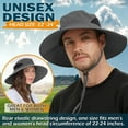 thumbnail image 3 of Women's/Men's Sun Hat, UPF50+ Wide Brim Bucket Hat Waterproof for Garden Beach Park Safari Travel/Dark Gray, 3 of 9