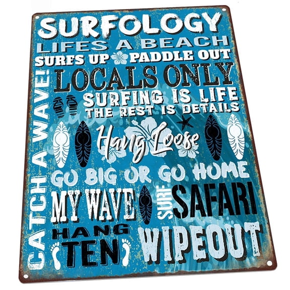 Surfology 9"x12" Metal Sign, Wall Decor for Bath or Laundry