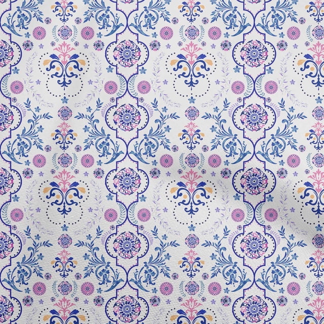 oneOone Viscose Chiffon Dark Blue Fabric Block Sewing Material Print Fabric By The Yard 42 Inch Wide