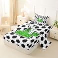 thumbnail image 2 of Erosebridal Gradient Green Letter Monogrammed L Twin Sheet Sets 3pcs for Teens,Sport Soccer Hexagon Bedding for Boys Girls,Super Cozy Room Decor, 2 of 5