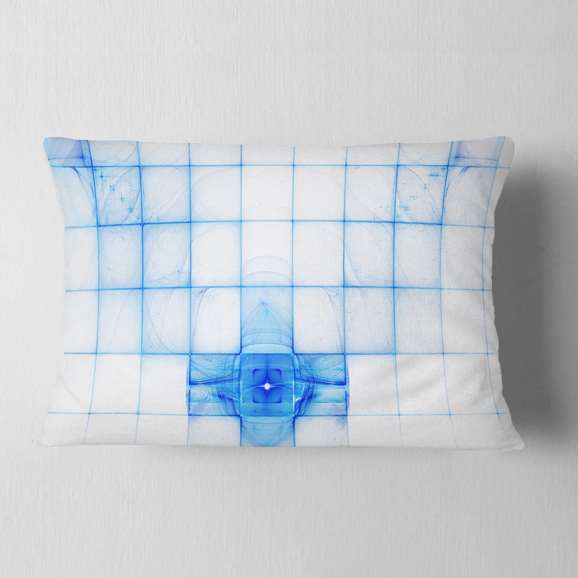 Designart Bat Outline on Radar Screen - Abstract Throw Pillow - 12x20