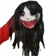 thumbnail image 2 of Máscara Horror Ghost, resina, boca partida, espeluznantes ojos negros, 2 of 3