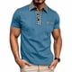 thumbnail image 1 of Blusa y camisa de manga corta con cuello vuelto para hombre, color liso, informal, de manga corta, con medio botón, con solapa abierta y cerrada, tops de poliéster para hombre, 1 of 8