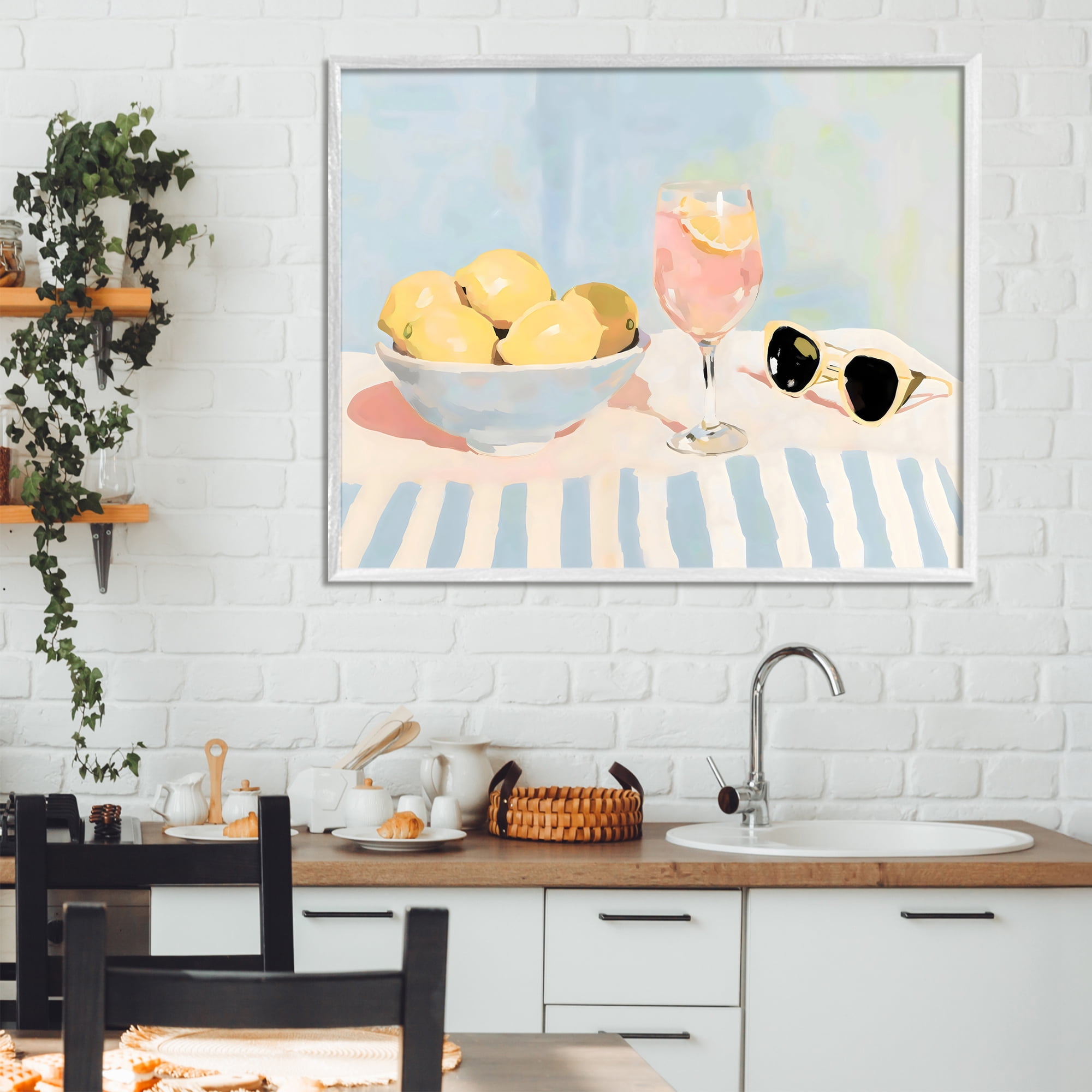 Stupell Industries Aperol & Summer Lemons White Framed Giclee Art, design by Sisi and Seb
