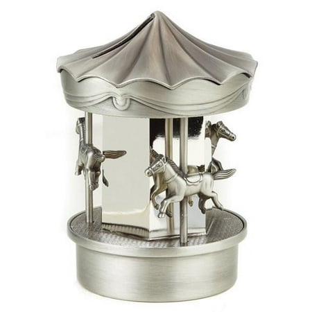 UPC: 7436554697640 | Jiallo Carousel Elegant Modern Pewter Plated Bank in Antique Silver
