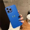 thumbnail image 3 of Luxury Custom Name DIY Leather Soft Case For iPhone 15 Pro Max 14 Pro Max 11 12 13 X S XR 7 8 Plus SE3 Personalize Initial Cover, 3 of 5