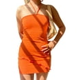 thumbnail image 2 of Mialoley Women Close-fitting Solid Color Dress, Halter Neck Sexy One-piece, 2 of 4