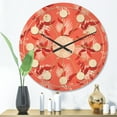 thumbnail image 2 of Designart 'Red Flowers Of Bird Of Paradise ' Mid-Century Modern Wood Wall Clock, 2 of 5