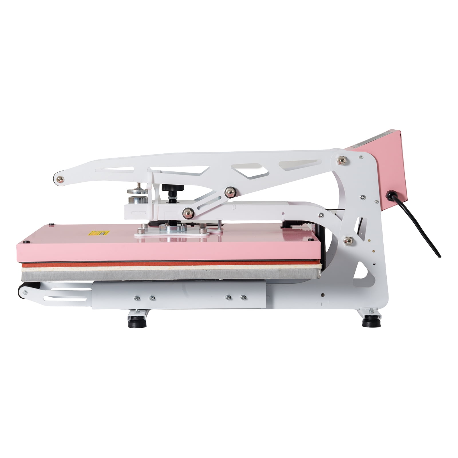 16x24 Inch Heat Press Machine with Slide-Out Base and Teflon-Coated Platen, Semi-Automatic Auto-Open Heat Press for T-Shirts and Sublimation, 1800W, Pink