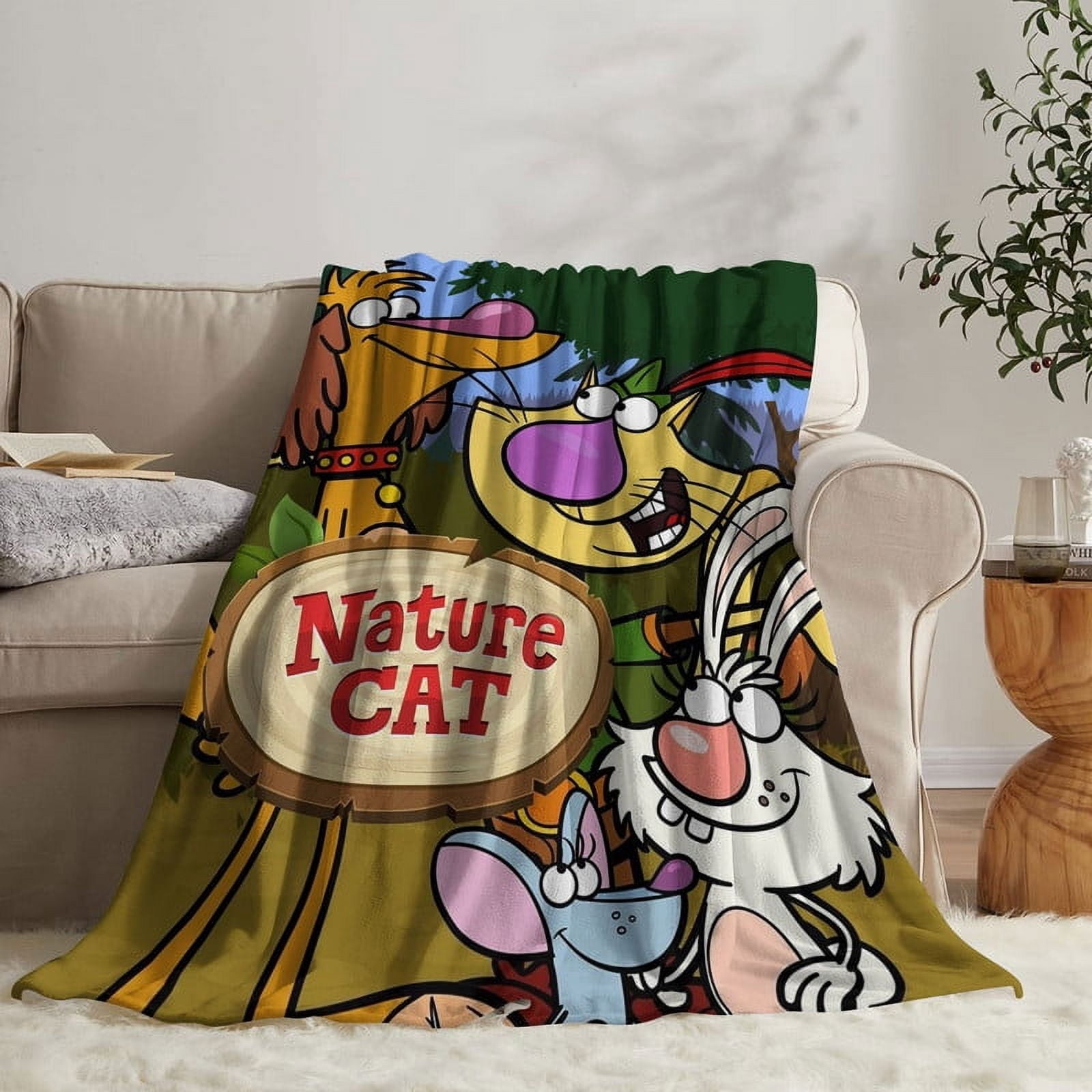 Nature Cat Throw Blanket Gifts for Fans Lover Girls Boys Women Present Hoodie Him Bed 50"x60"