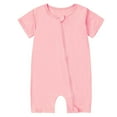 thumbnail image 2 of KyCheLot Baby Rompers Boys Girls Short Sleeve Sleepwear Playwear Zip up Cotton Romper Daily 0-24 Months, 2 of 7