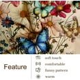 thumbnail image 3 of Butterfly Wildflowers Print Blanket 59"x51" Vintage Floral Throw Blankets Gifts for Women Men Soft Flannel Plush Blankets Full Season Cozy Fuzzy Blanket for Bedroom Living Room Sofa Couch PeachPuff, 3 of 8