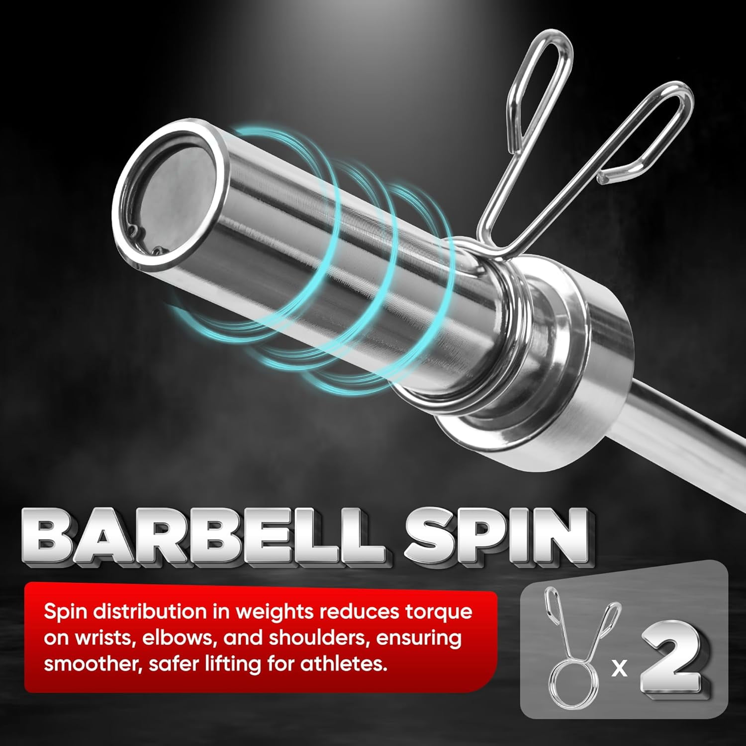 Yes4All 200LBS/300LBS Olympic Curl Barbell, Weight Bar 2" Diameter With Spring Collars