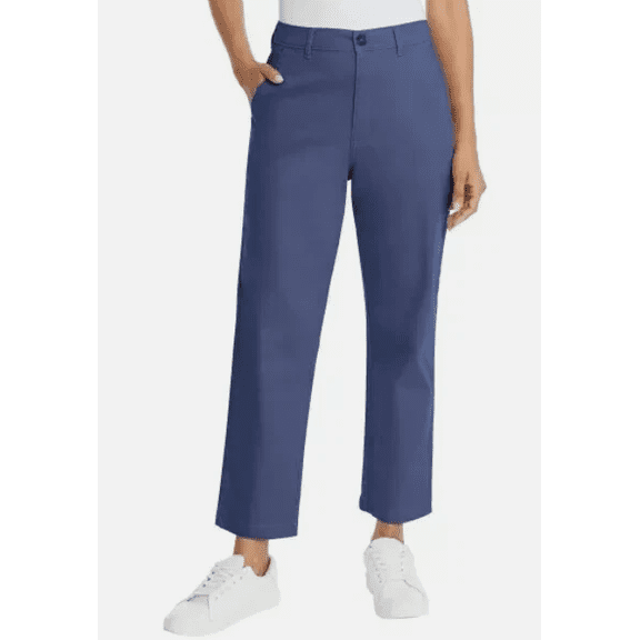 G.H. Bass & Co Women's Chino Ankle Pants, Blue, Size 14