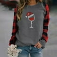 thumbnail image 2 of Gibobby Divertidas Sudaderas Sudadera con estampado de de nieve de Navidad para mujer, sudadera a cuadros de manga larga, blusa informal, Top con temperamento (Blanco, M), 2 of 5