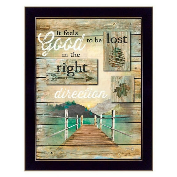 Go to the Lake By Marla Rae Printed Framed Wall Art Wood Multi-Color