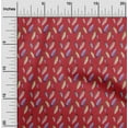 thumbnail image 1 of oneOone Velvet Red Fabric Feather Feather Sewing Material Print Fabric By The Yard 58 Inch Wide, 1 of 5