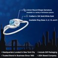 thumbnail image 2 of Gem Stone King 10K White Gold Round Swiss Blue Topaz and White Topaz Ring for Women (0.42 Cttw, Round 3.5MM, Gemstone November Birthstone, Size 5), 2 of 6