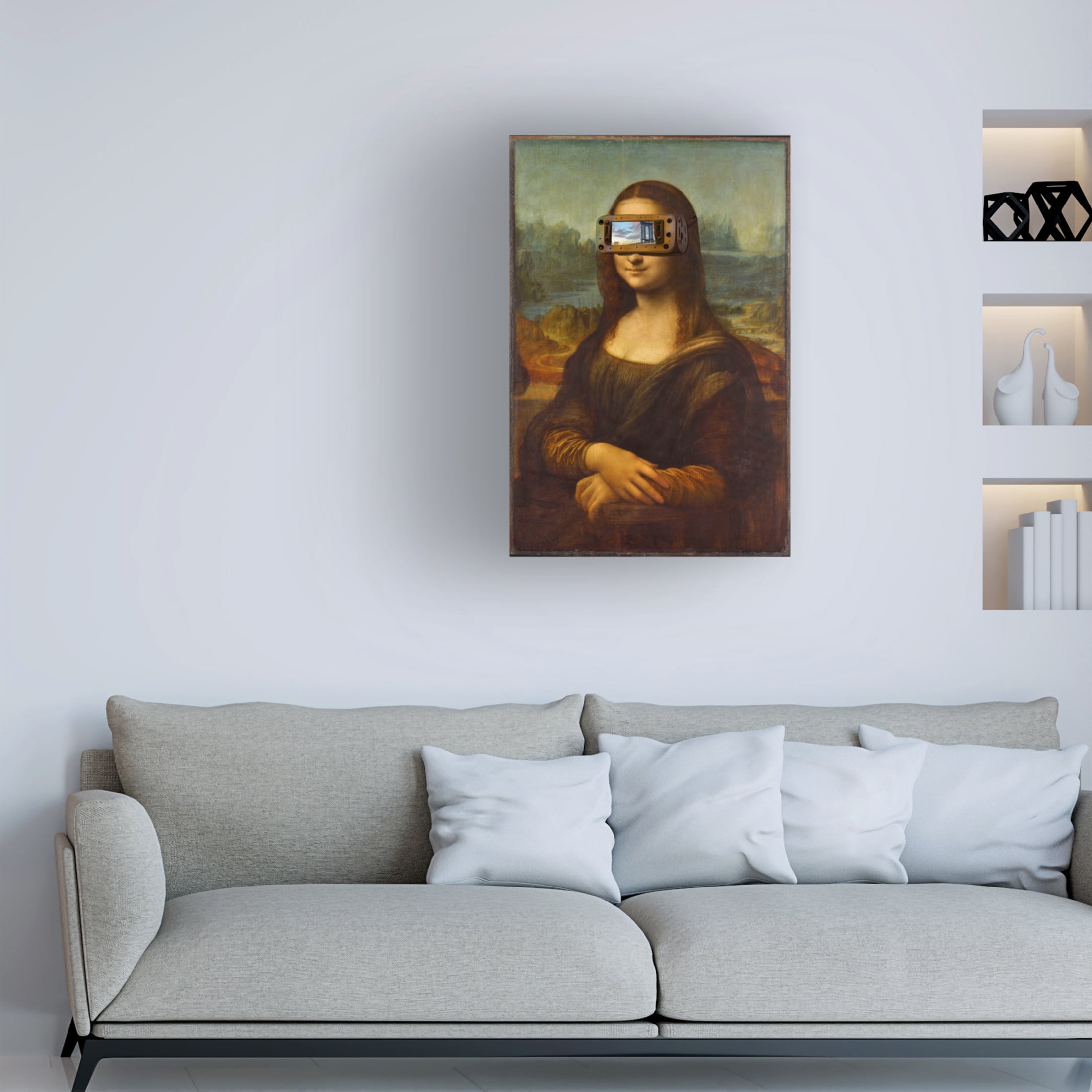 Canvas Wall Art - Sasha 'Virtual Mona' Wall Art for Living Room, Bedroom, or Office Décor by Trademark Fine Art - 16 x 24 Inches