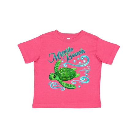 

Inktastic Myrtle Beach Cute Sea Turtle with Waves and Bubbles Gift Toddler Boy or Toddler Girl T-Shirt