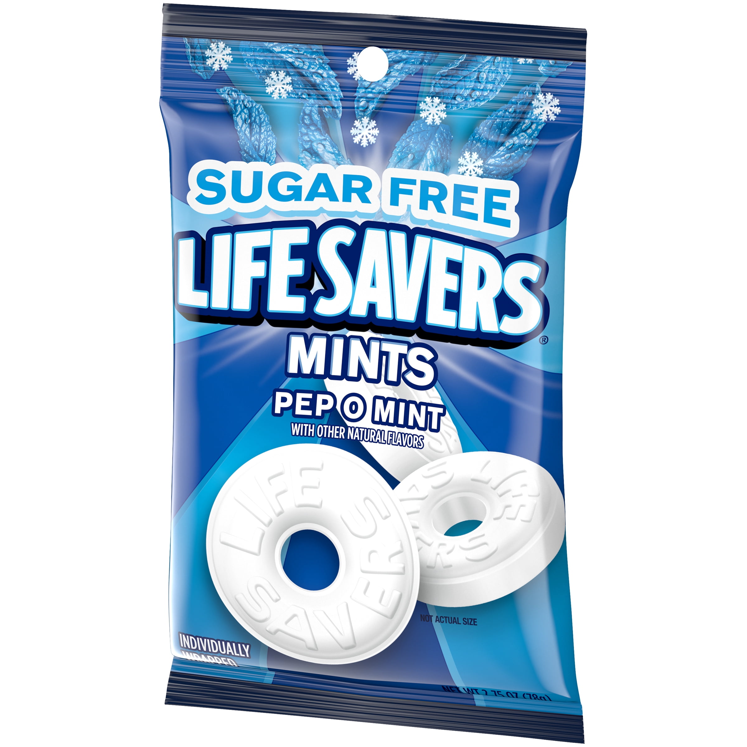 Life Savers Sugarless Pep-O-Mint Hard Candy Breath Mints Bag