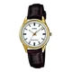 thumbnail image 1 of Reloj Casio Dama Ltpv005 7a Mujer Correa Correa Marrón Bisel Blanco Fondo Blanco LTP-V005GL-7A, 1 of 6
