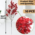 thumbnail image 2 of Babys Breath Artificial Flowers Real Touch Fabric Cloth Fake Red Flowers Silk Plants for Home Decor Indoor Floral Arrangement Table Centerpieces Festival Party Decor (Red, ), 2 of 5