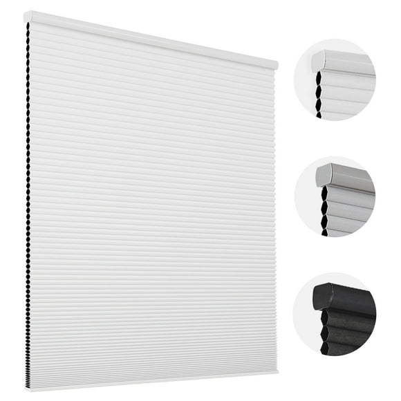 Joydeco Cellular Shades Cordless, Blackout Shades Cellular Blinds for Indoor Windows, Blackout Blinds Honeycomb Blinds Window Shades for Thermal Insulated &amp; Noise Reduction (White, 31&