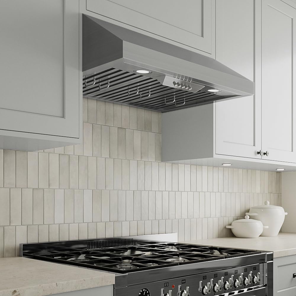 Streamline 30 in. Locri Ductless Undermount 406 CFM Range Hood in Brushed Stainless Steel with Baffle Filters, Push Button Control, LED Lights