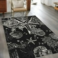 thumbnail image 4 of Area Rug 48×72in, Vintage Sea Creatures on Letter Floor Carpet Living Room Rug, Black White Starfish Coral Non-Slip Welcome Mat Indoor Rugs for Bedroom Dining Room, 4 of 9