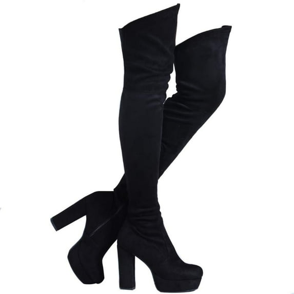 Shoe'N Tale Woman Suede Thigh High Over The Knee Boots