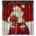 thumbnail image 1 of Cortina de ducha impermeable ZHAOCHENG Dream Santa 72 x 72 pulgadas para decoración de baño, 1 of 5