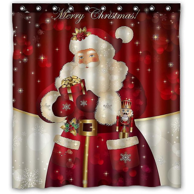 Cortina de ducha impermeable ZHAOCHENG Dream Santa 72 x 72 pulgadas para decoración de baño