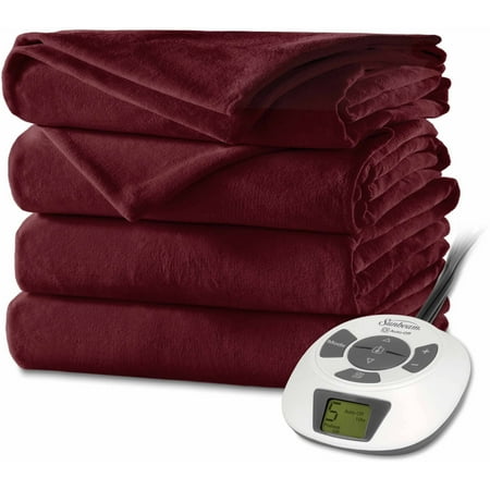 Sunbeam Electric Heated Velvet Plush Blanket