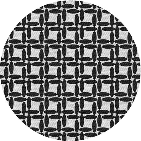 

Ahgly Company Indoor Round Patterned Midnight Gray Area Rugs 5 Round