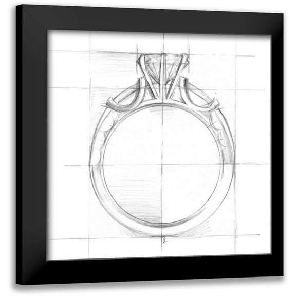 Harper, Ethan 12x12 Black Modern Framed Museum Art Print Titled - Ring Design IV