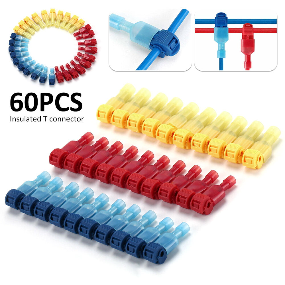 FULLY INSULATED SPADE ELECTRICAL TERMINALS RED BLUE YELLOW WIRE CRIMP CONNECTORS 