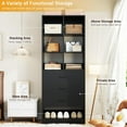 thumbnail image 4 of iSunirm 23.6'' Modular Closet System with 3 Drawers and 6 Cube Storage, Freestanding Wood Walk-in Closet Organizers, Black, 4 of 8