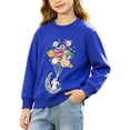thumbnail image 2 of WQNVRNR Girls Print Sweatshirt- Cotton Crewneck Long Sleeve Cute Pullover Tops Blue Size 2T, 2 of 9