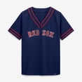 thumbnail image 4 of Women's Fanatics Navy Boston Red Sox Diva Race Ahead Raglan V-Neck T-Shirt, 4 of 5