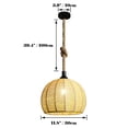 thumbnail image 2 of FSLiving Full Spectrum 15W LED Plant Grow Light Hanging Swag Pendant Lamp Flush Mount Twine Natural Rattan Shade Mini Semi Light Fixture E26 Socket Hemp Rope for Indoor Planting Kitchen Island, 2 of 6